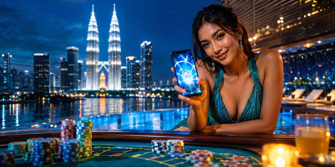 Pemain Kuala Lumpur menikmati permainan baccarat kasino dalam talian dengan suasana mewah dan moden